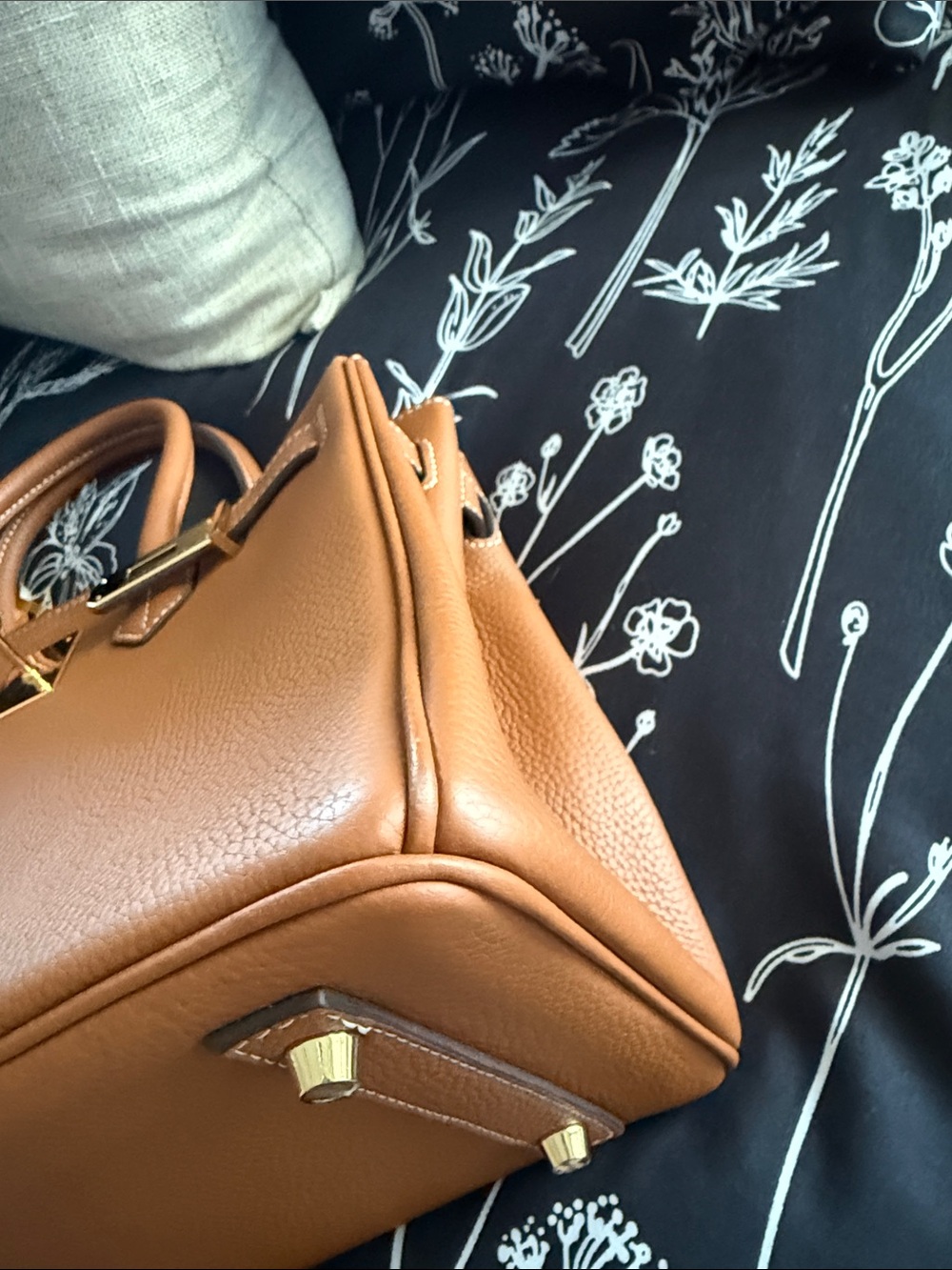 Classic Leather Top-Handle Bag in Tan - Picture 9 of 11